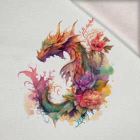 WATERCOLOR DRAGON PAT. 2  - panel (75cm x 80cm) brushed knitwear with elastane ITY
