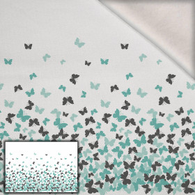 BUTTERFLIES AQUA - panel (105cm x 150cm) brushed knitwear with elastane ITY