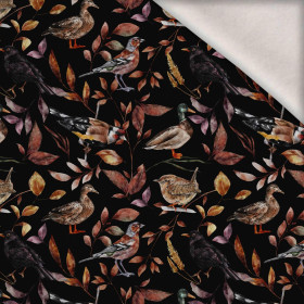 BIRDS PAT. 2 / BLACK (COLORFUL AUTUMN) - brushed knitwear with elastane ITY