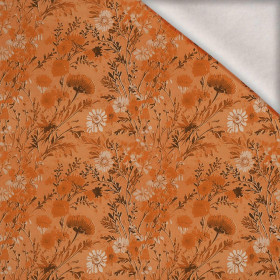 SUNDIAL ORANGE / FLOWERS - brushed knitwear with elastane ITY
