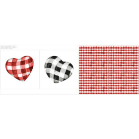 DECORATIVE PILOWS - HEARTS / MINI VICHY GRID