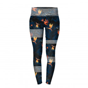 WOMEN'S THERMO LEGGINGS (GRETA) - PARADISE JUNGLE / navy - sewing set