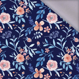 PAINTED PEONIES / navy - softshell