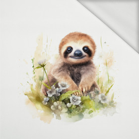 WATERCOLOR SLOTH - panel (60cm x 50cm) looped knit