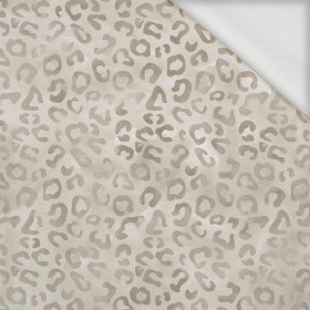 SPOTS / BEIGE (SNOW LEOPARDS) - looped knit fabric