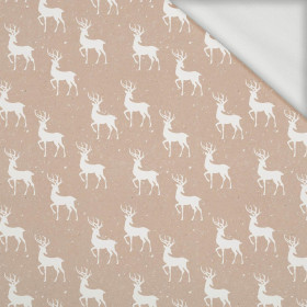WHITE DEERS (WHITE CHRISTMAS) - looped knit fabric