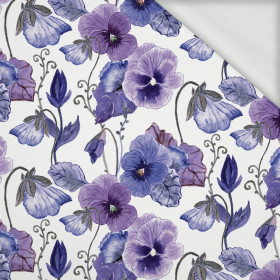 PANSIES (BLOOMING MEADOW) (Very Peri) - looped knit fabric