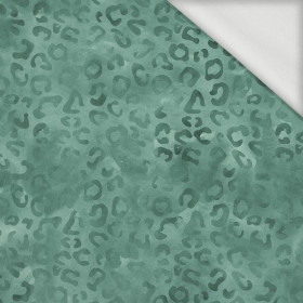 SPOTS / modern mint (SNOW LEOPARDS) - looped knit fabric