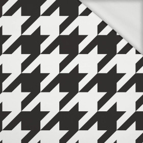 BLACK HOUNDSTOOTH (big) / WHITE - looped knit fabric