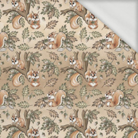 SQUIRRELS MIX (AUTUMN IN THE FOREST) - looped knit fabric