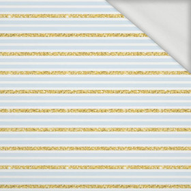 LIGHT BLUE STRIPES / GLITTER (PUMPKIN GARDEN) - looped knit fabric