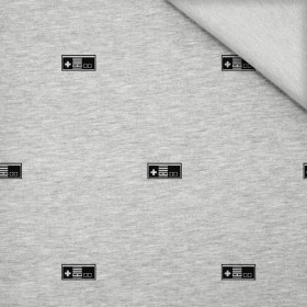 50CM RETRO GAMER (black) / M-01 melange light grey / MINIMAL - looped knit SP250