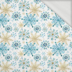 BLUE SNOWFLAKES  - looped knit fabric