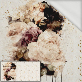 WATERCOLOR FLOWERS PAT. 4 - panoramic panel brushed knitwear with elastane ITY (80cm x 155cm)