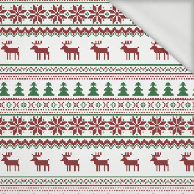 REINDEERS PAT. 2 / maroon - green - looped knit fabric