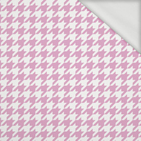 PINK HOUNDSTOOTH / WHITE - looped knit fabric
