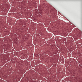 SCORCHED EARTH (white) / ACID WASH (maroon) - looped knit fabric