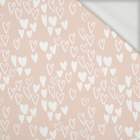 SERDUSZKA BĄBELKI / JASNY RÓŻ (BIRDS IN LOVE) - looped knit fabric