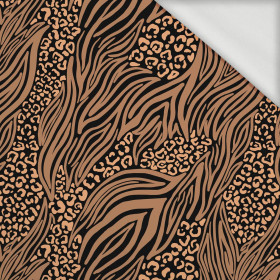 ANIMALS MIX / caramel - looped knit fabric