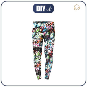 GIRLS THERMO LEGGINGS (DORA) - STREET ART pat. 4  - sewing set