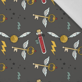 MAGIC MIX PAT. 5 (MAGIC SCHOOL) / graphite - Cotton woven fabric