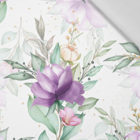 PURPLE MAGNOLIAS - Cotton woven fabric