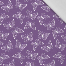 BUTTERFLIES / contour (PURPLE BUTTERFLIES) - Cotton woven fabric