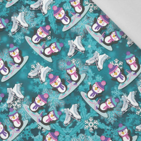 ICE SKATING PENGUINS PAT. 2 (PENGUINS) - Cotton woven fabric