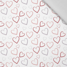 HEARTS (CONTOUR) / white (VALENTINE'S HEARTS) - Cotton woven fabric