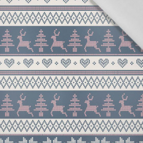 REINDEERS PAT. 3 / dark blue (NORWEGIAN PATTERNS)  - Cotton woven fabric