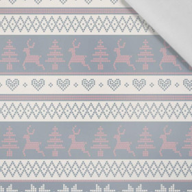 REINDEERS PAT. 3 / grey (NORWEGIAN PATTERNS)  - Cotton woven fabric