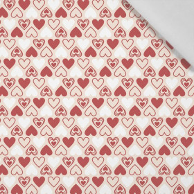 VALENTINE'S HEARTS pat. 2 / beige (VALENTINE'S MIX) - Cotton woven fabric