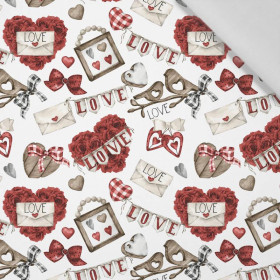 VALENTINE'S MIX PAT. 2 (CHECK AND ROSES) - Cotton woven fabric