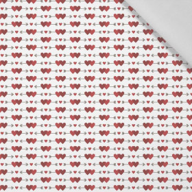  ARROWS AND HEARTS pat. 2 / white (VALENTINE'S MIX) - Cotton woven fabric