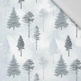 SNOWY TREES (WINTER IN THE MOUNTAINS) - Cotton woven fabric