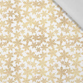 GOLDEN PAPER SNOWFLAKES (WHITE CHRISTMAS) - Cotton woven fabric