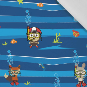 ANIMALS IN WATER - Cotton woven fabric