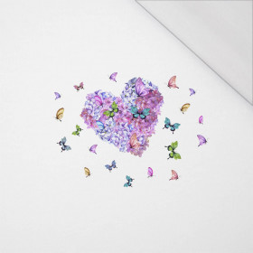 HEART / Flowers and butterflies - PANEL (60cm x 50cm) SINGLE JERSEY
