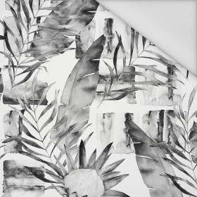WATER-COLOR LEAVES 2.0 (GREY) - Waterproof woven fabric