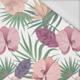 EXOTIC PLANTS / white - Waterproof woven fabric