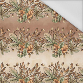 LEAVES AND ACORNS pat. 1 (AUTUMN IN THE FOREST) - Waterproof woven fabric