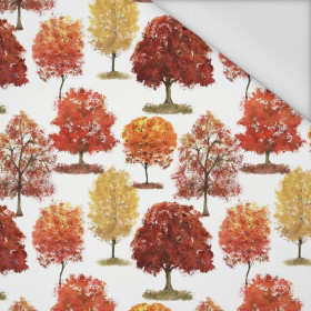 AUTUMN TREES / white (PUMPKIN GARDEN) - Waterproof woven fabric