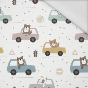 COLORFUL CARS / traffic lights (CITY BEARS) - Waterproof woven fabric