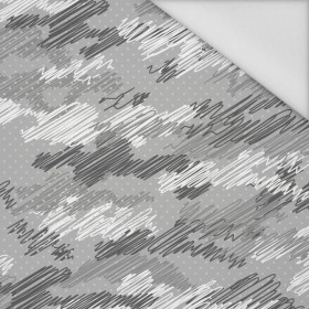 CAMOUFLAGE - scribble / grey - Waterproof woven fabric