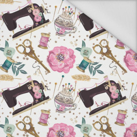 RETRO SEWING MACHINES pat. 1 / white - Waterproof woven fabric