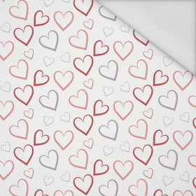 HEARTS (CONTOUR) / white (VALENTINE'S HEARTS) - Waterproof woven fabric