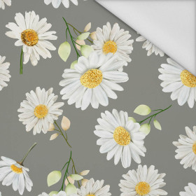 DAISIES PAT. 1 / grey - Waterproof woven fabric
