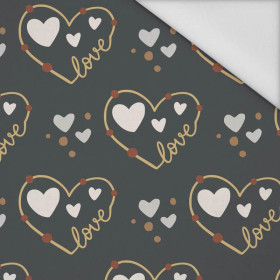 HEARTS (CONTOUR) pat. 3 / white (RAINBOWS AND HEARTS) - Waterproof woven fabric
