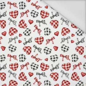 HEARTS / MINI VICHY GRID (CHECK AND ROSES) - Waterproof woven fabric