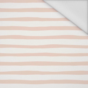 STRIPES - ECRU AND LIGHT PINK (BIRDS IN LOVE) - Waterproof woven fabric